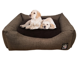 Classic Dog Settee Truffle & Dark Brown Fleece - Various Sizes